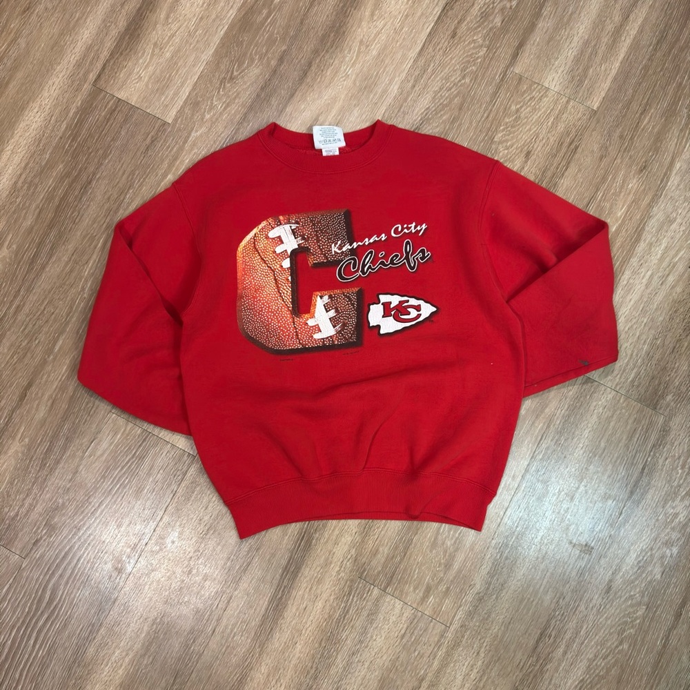 vintage 90s kansas city chiefs big graphic‎ crewneck sweatshirt